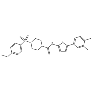 N-(5-(3,4-dimethylphenyl)-1,3,4-oxadiazol-2-yl)-1-((4-methoxyphenyl)sulfonyl)piperidine-4-carboxamide结构式