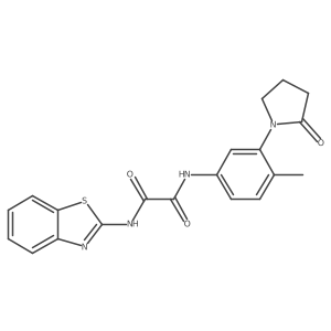 N1-(benzo[d]thiazol-2-yl)-N2-(4-methyl-3-(2-oxopyrrolidin-1-yl)phenyl)oxalamide结构式