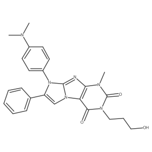 8-(4-(dimethylamino)phenyl)-3-(3-hydroxypropyl)-1-methyl-7-phenyl-1H-imidazo[2,1-f]purine-2,4(3H,8H)-dione Structure