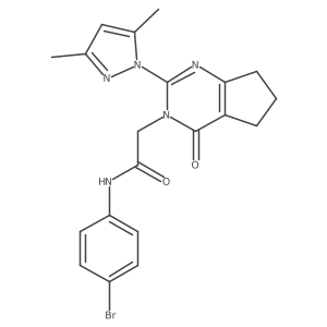 N-(4-bromophenyl)-2-(2-(3,5-dimethyl-1H-pyrazol-1-yl)-4-oxo-4,5,6,7-tetrahydro-3H-cyclopenta[d]pyrimidin-3-yl)acetamide结构式