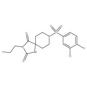 8-(3,4-Dichlorobenzenesulfonyl)-3-propyl-1,3,8-triazaspiro[4.5]decane-2,4-dione结构式
