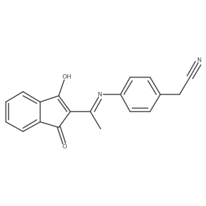 2-(4-{[1-(1,3-dioxo-1,3-dihydro-2H-inden-2-yliden)ethyl]amino}phenyl)acetonitrile结构式