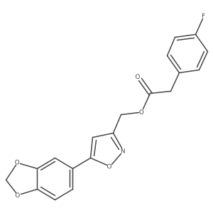 (5-(Benzo[d][1,3]dioxol-5-yl)isoxazol-3-yl)methyl 2-(4-fluorophenyl)acetate结构式