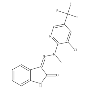 (3Z)-3-{2-[3-chloro-5-(trifluoromethyl)pyridin-2-yl]-2-methylhydrazinylidene}-1,3-dihydro-2H-indol-2-one Structure