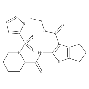 Ethyl 5,6-dihydro-2-[[[1-(2-thienylsulfonyl)-2-piperidinyl]carbonyl]amino]-4H-cyclopenta[b]thiophene-3-carboxylate Structure