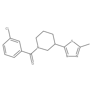 (3-Chlorophenyl)(3-(5-methyl-1,3,4-thiadiazol-2-yl)piperidin-1-yl)methanone Structure