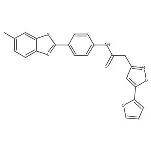2-(5-(furan-2-yl)isoxazol-3-yl)-N-(4-(6-methylbenzo[d]thiazol-2-yl)phenyl)acetamide结构式