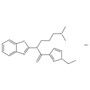 N-(benzo[d]thiazol-2-yl)-N-(3-(dimethylamino)propyl)-1-ethyl-1H-pyrazole-3-carboxamide hydrochloride Structure