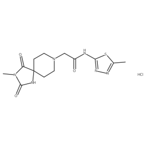 N-(5-Methyl-1,3,4-thiadiazol-2-YL)-2-{3-methyl-2,4-dioxo-1,3,8-triazaspiro[4.5]decan-8-YL}acetamide hydrochloride Structure