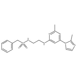 N-(2-((2-methyl-6-(2-methyl-1H-imidazol-1-yl)pyrimidin-4-yl)amino)ethyl)-1-phenylmethanesulfonamide Structure