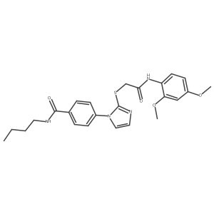 N-butyl-4-(2-((2-((2,4-dimethoxyphenyl)amino)-2-oxoethyl)thio)-1H-imidazol-1-yl)benzamide结构式