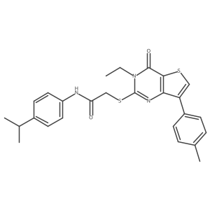 2-{[3-ethyl-7-(4-methylphenyl)-4-oxo-3,4-dihydrothieno[3,2-d]pyrimidin-2-yl]thio}-N-(4-isopropylphenyl)acetamide Structure