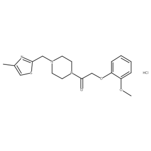 2-(2-Methoxyphenoxy)-1-(4-((4-methylthiazol-2-yl)methyl)piperazin-1-yl)ethanone hydrochloride结构式