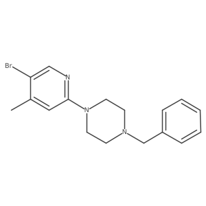 1-Benzyl-4-(5-bromo-4-methylpyridin-2-yl)piperazine Structure