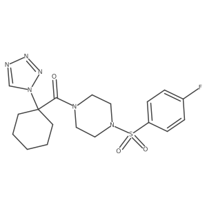 {4-[(4-fluorophenyl)sulfonyl]piperazin-1-yl}[1-(1H-tetrazol-1-yl)cyclohexyl]methanone Structure