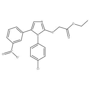ethyl 2-((1-(4-chlorophenyl)-5-(3-nitrophenyl)-1H-imidazol-2-yl)thio)acetate结构式