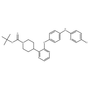 Tert-butyl 4-(3-(4-(5-chloropyridin-2-ylamino)phenoxy)pyrazin-2-yl)piperidine-1-carboxylate结构式
