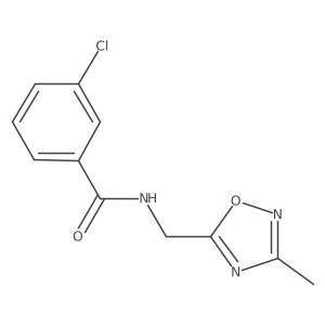 3-chloro-N-[(3-methyl-1,2,4-oxadiazol-5-yl)methyl]benzamide结构式
