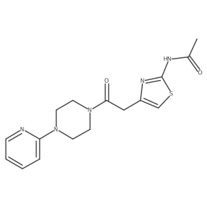 N-(4-(2-oxo-2-(4-(pyridin-2-yl)piperazin-1-yl)ethyl)thiazol-2-yl)acetamide Structure