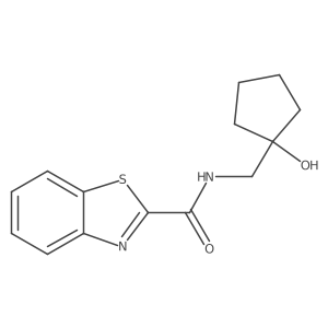 N-((1-hydroxycyclopentyl)methyl)benzo[d]thiazole-2-carboxamide结构式