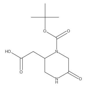 (R)-2-(1-(Tert-butoxycarbonyl)-5-oxopiperazin-2-YL)acetic acid Structure
