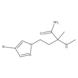 4-(4-Bromo-1h-pyrazol-1-yl)-2-methyl-2-(methylamino)butanamide结构式