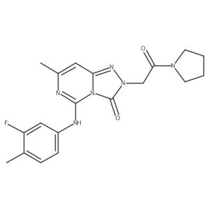 5-[(3-fluoro-4-methylphenyl)amino]-7-methyl-2-[2-oxo-2-(pyrrolidin-1-yl)ethyl]-2H,3H-[1,2,4]triazolo[4,3-c]pyrimidin-3-one结构式