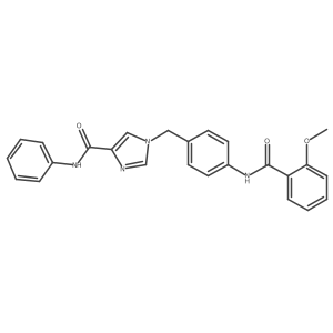 1-(4-(2-methoxybenzamido)benzyl)-N-phenyl-1H-imidazole-4-carboxamide结构式