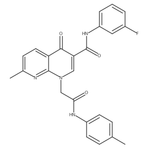 N-(3-fluorophenyl)-7-methyl-4-oxo-1-(2-oxo-2-(p-tolylamino)ethyl)-1,4-dihydro-1,8-naphthyridine-3-carboxamide Structure