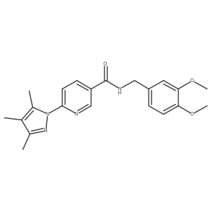 N-(3,4-dimethoxybenzyl)-6-(3,4,5-trimethyl-1H-pyrazol-1-yl)nicotinamide结构式