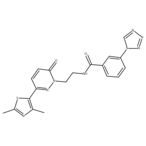 N-(2-(3-(2,4-dimethylthiazol-5-yl)-6-oxopyridazin-1(6H)-yl)ethyl)-3-(1H-tetrazol-1-yl)benzamide结构式