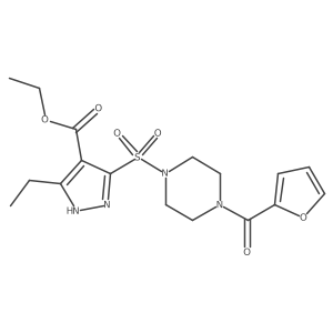 ethyl 3-ethyl-5-{[4-(furan-2-carbonyl)piperazin-1-yl]sulfonyl}-1H-pyrazole-4-carboxylate结构式
