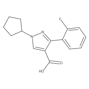 1H-Pyrazole-4-carboxylic acid, 1-cyclopentyl-3-(2-fluorophenyl)-结构式