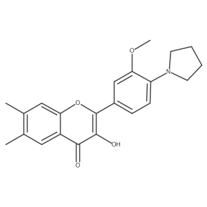 3-Hydroxy-2-[3-methoxy-4-(pyrrolidin-1-yl)phenyl]-6,7-dimethylchromen-4-one Structure