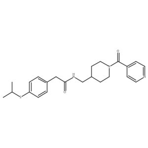 N-((1-isonicotinoylpiperidin-4-yl)methyl)-2-(4-(isopropylthio)phenyl)acetamide Structure