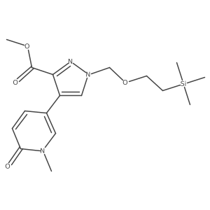 Methyl 4-(1-methyl-6-oxo-1,6-dihydropyridin-3-yl)-1-((2-(trimethylsilyl)ethoxy)methyl)-1H-pyrazole-3-carboxylate Structure