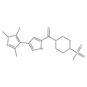 1',3',5'-trimethyl-5-{[4-(methylsulfonyl)piperazin-1-yl]carbonyl}-1'{H},2{H}-3,4'-bipyrazole Structure