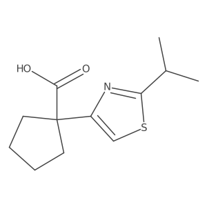 1-[2-(Propan-2-yl)-1,3-thiazol-4-yl]cyclopentane-1-carboxylic acid结构式