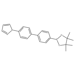 1-[4'-(4,4,5,5-tetramethyl-1,3,2-dioxaborolan-2-yl)biphenyl-4-yl]-1H-pyrazole结构式