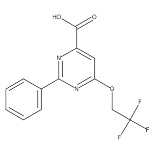 2-Phenyl-6-(2,2,2-trifluoroethoxy)pyrimidine-4-carboxylic acid Structure