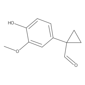 1-(4-Hydroxy-3-methoxyphenyl)cyclopropane-1-carbaldehyde结构式