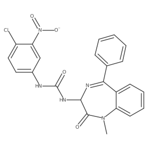 1-(1-methyl-2-oxo-5-phenyl-2,3-dihydro-1H-1,4-diazepin-3-yl)-3-(4-chloro-3-nitrophenyl)urea Structure