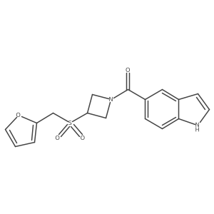 (3-((furan-2-ylmethyl)sulfonyl)azetidin-1-yl)(1H-indol-5-yl)methanone结构式