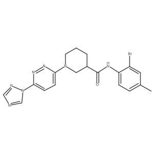 1-(6-(1H-1,2,4-triazol-1-yl)pyridazin-3-yl)-N-(2-bromo-4-methylphenyl)piperidine-3-carboxamide结构式