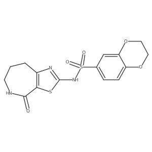 N-(4-oxo-5,6,7,8-tetrahydro-4H-thiazolo[5,4-c]azepin-2-yl)-2,3-dihydrobenzo[b][1,4]dioxine-6-sulfonamide结构式