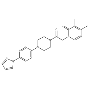 3-(2-(4-(6-(1H-1,2,4-triazol-1-yl)pyridazin-3-yl)piperazin-1-yl)-2-oxoethyl)-5,6-dimethylpyrimidin-4(3H)-one Structure