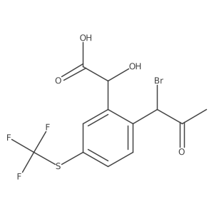 2-(1-Bromo-2-oxopropyl)-5-(trifluoromethylthio)mandelic acid Structure