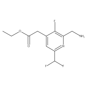 4-Pyridineacetic acid, 2-(aminomethyl)-6-(difluoromethyl)-3-fluoro-, ethyl ester Structure