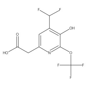2-(4-(Difluoromethyl)-5-hydroxy-6-(trifluoromethoxy)pyridin-2-yl)acetic acid结构式