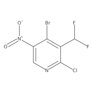 4-Bromo-2-chloro-3-(difluoromethyl)-5-nitropyridine结构式
